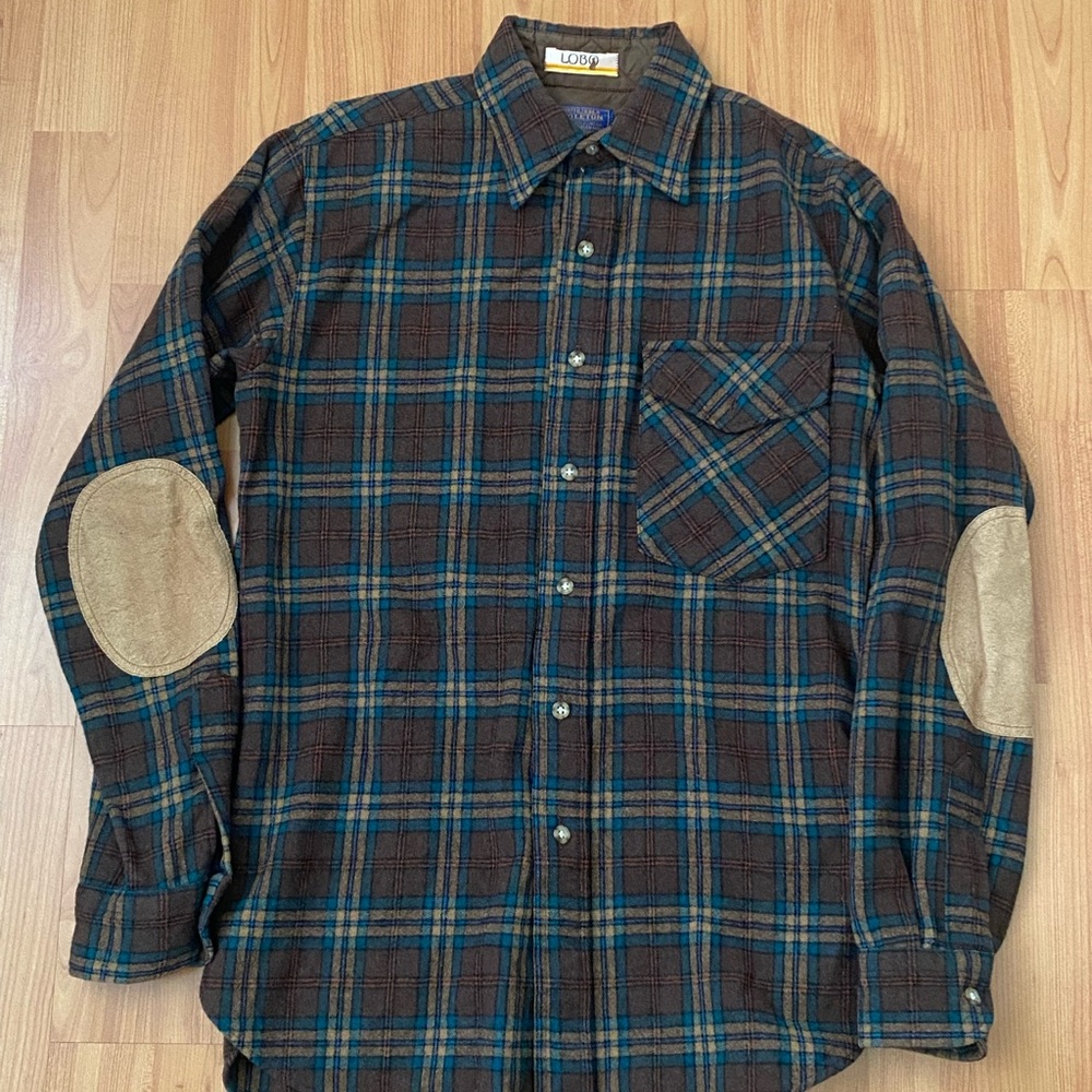 Pendleton Men's Blue and Brown Plaid Button Down Shirt